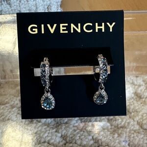 Givenchy Silver and Blue Teardrop Earrings